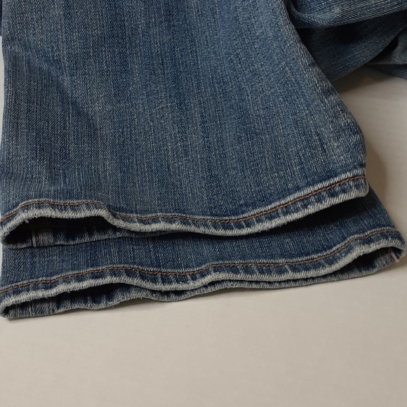 Vigoss Flare Leg Distressed Blue Jeans  Size 7 Stretch - Picture 15 of 15
